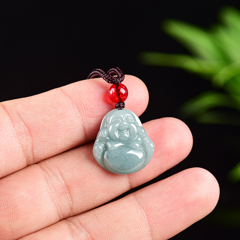 Necklaces - Myanmar Jadeite Guanyin Buddha Pendant Necklace