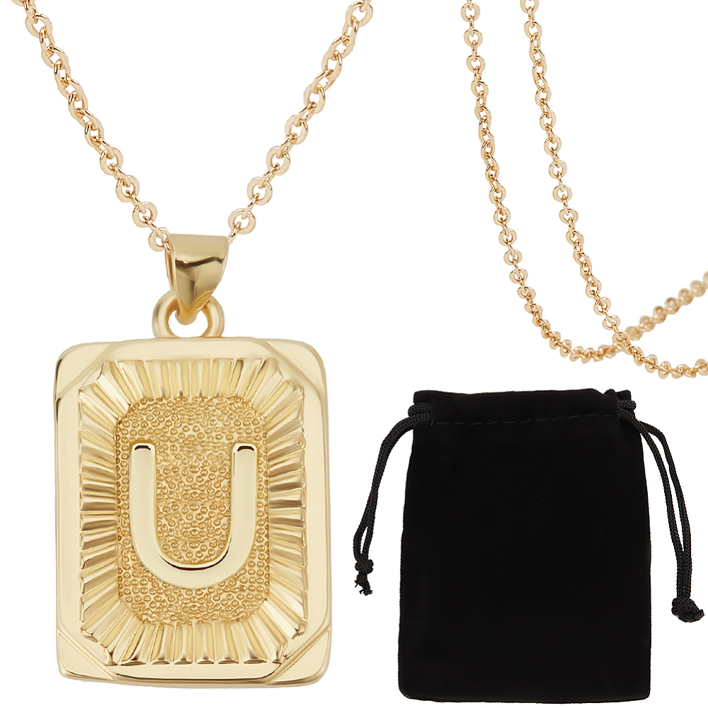 Initial Letter Necklace 18K Gold - 1 Box 1Pc Initial Necklace for