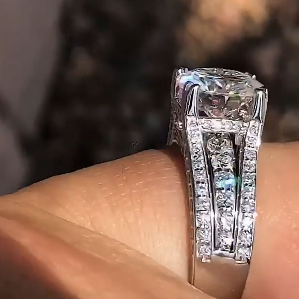 Custom Solid 14K White Gold Wo - Moissanite Engagement Ring 1 Carat 评论和价格