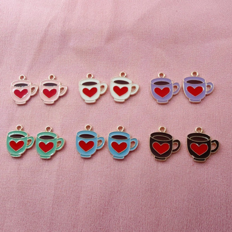 12pcs Colorful Drip Oil Love C - Earrings 评论和价格