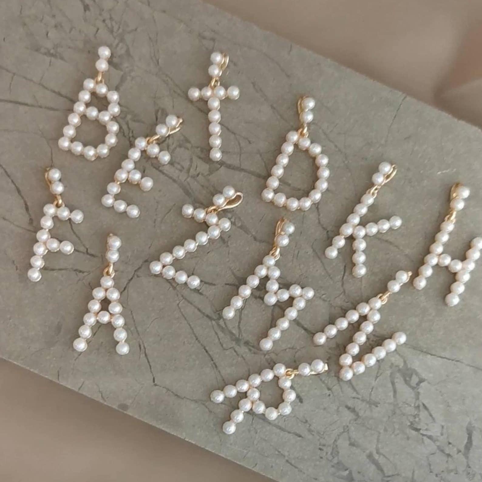 Pearl Initial Layering Pendant - Custom Name Necklace Stainless Steel 评论和价格