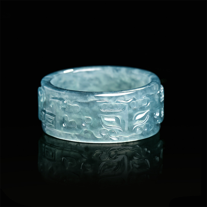 Myanmar Jadeite Taotie Ring Fa - Rings 评论和价格