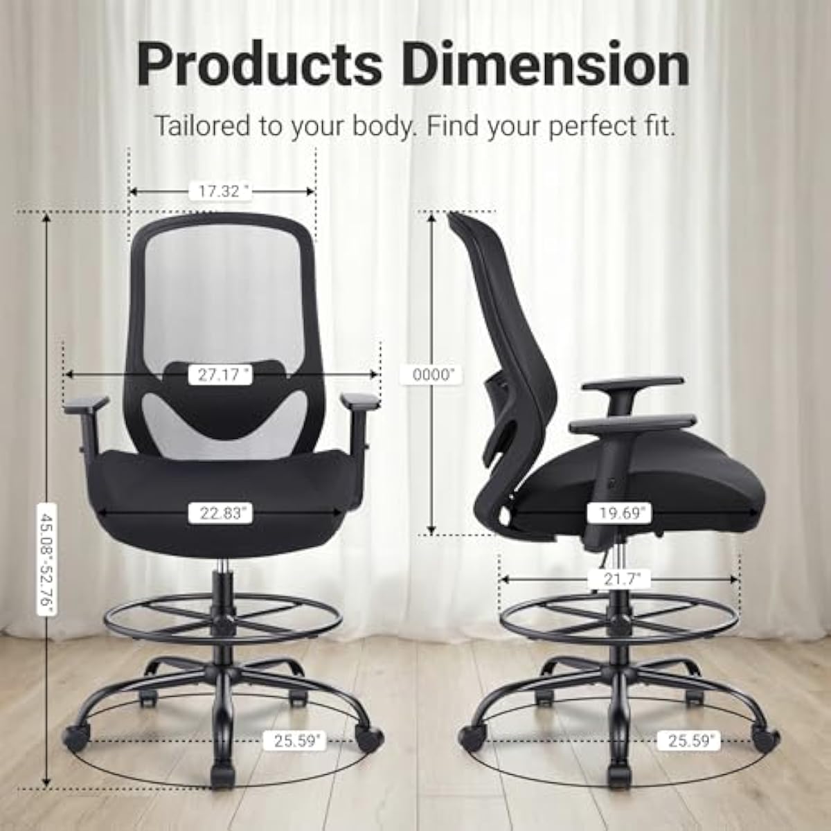 Ergonomic Tall Drafting Chair  - Rings 评论和价格