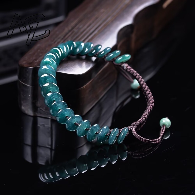 Natural Real Emerald Blue Wate - Bracelets 评论和价格