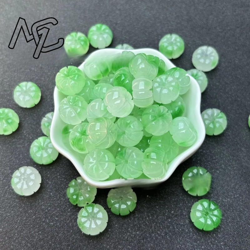 10pcs A Green Jade Pumpkin Bea - Earrings 评论和价格