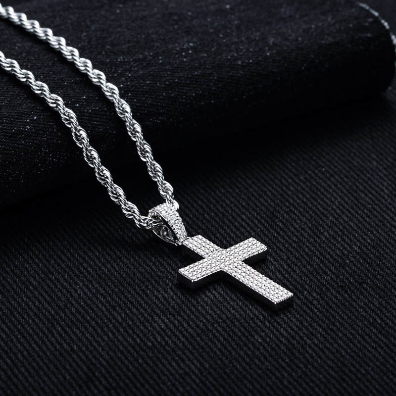 MossanRappr Moissanite Bling C - 925 Sterling Silver Chain Necklace Men 评论和价格