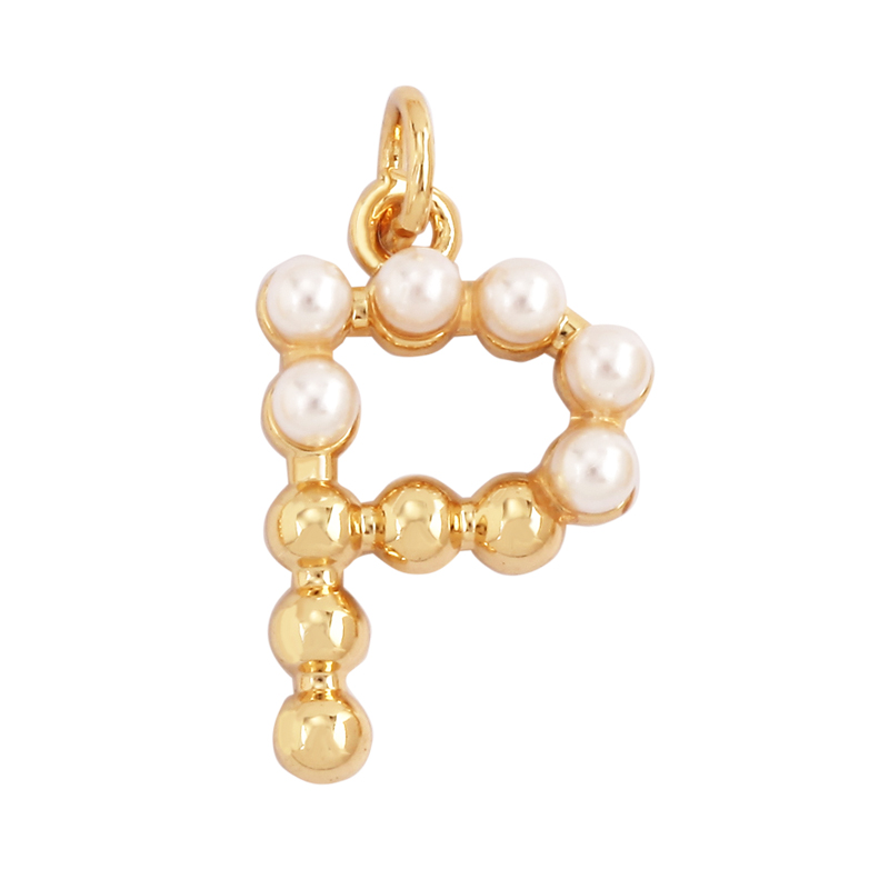 Fashion Simple Imitation Pearl - Initial Letter Necklace 18K Gold 评论和价格