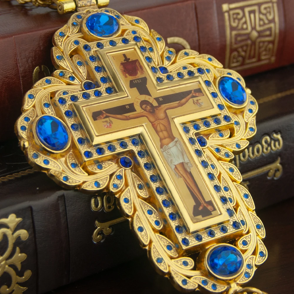 HTISOK Orthodox Bishop Pectora - Cross Pendant Necklace Gold 评论和价格