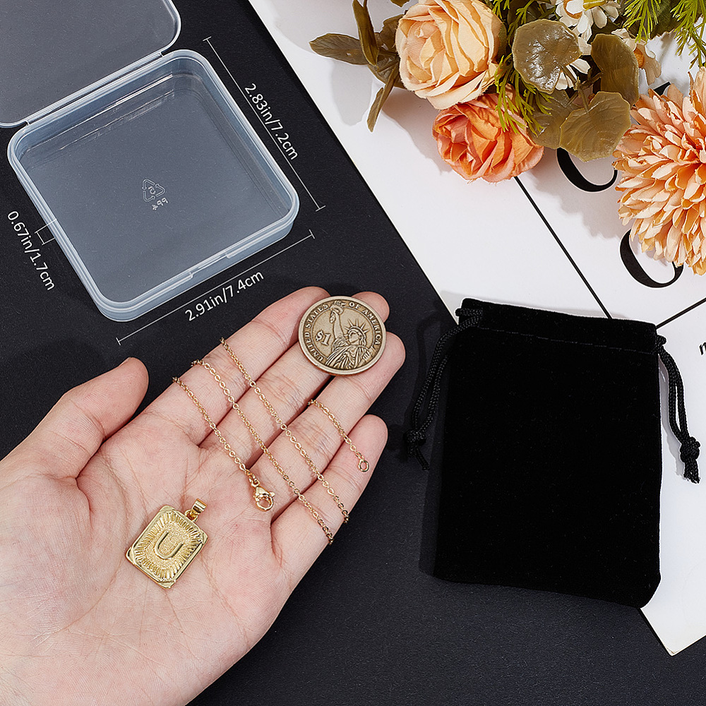 1 Box 1Pc Initial Necklace for - Initial Letter Necklace 18K Gold 评论和价格