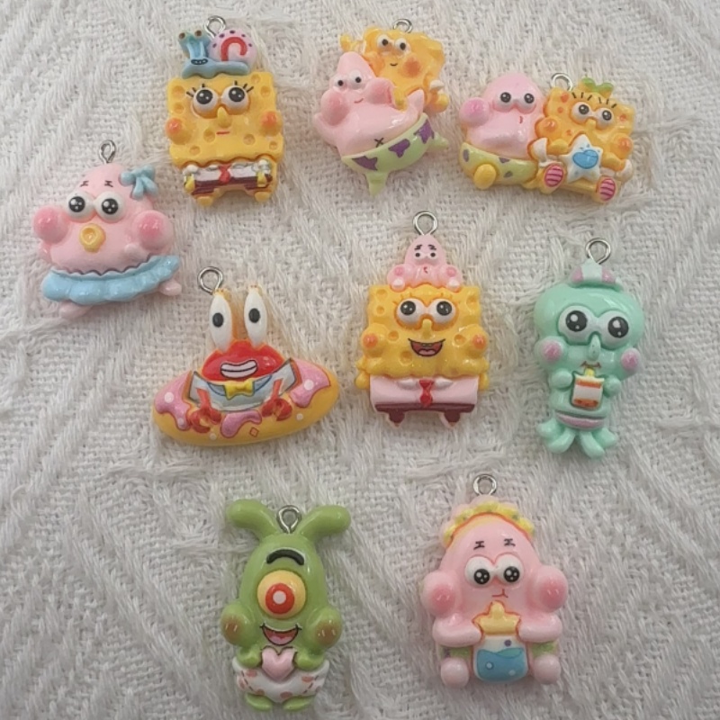 10pcs cartoon resin pendant, D - Earrings 评论和价格