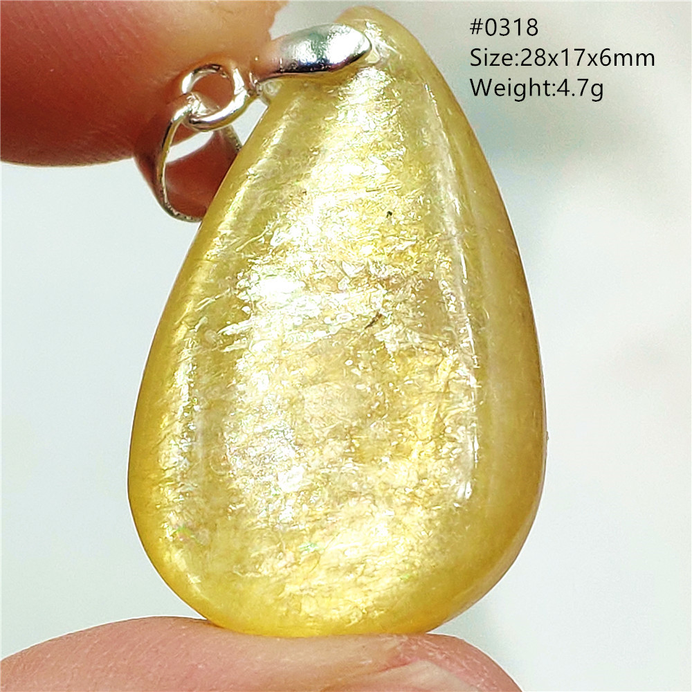 Natural Yellow Lepidolite Quar - 925 Sterling Silver Chain Necklace Men 评论和价格